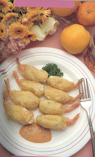 脆薯凤尾虾的做法