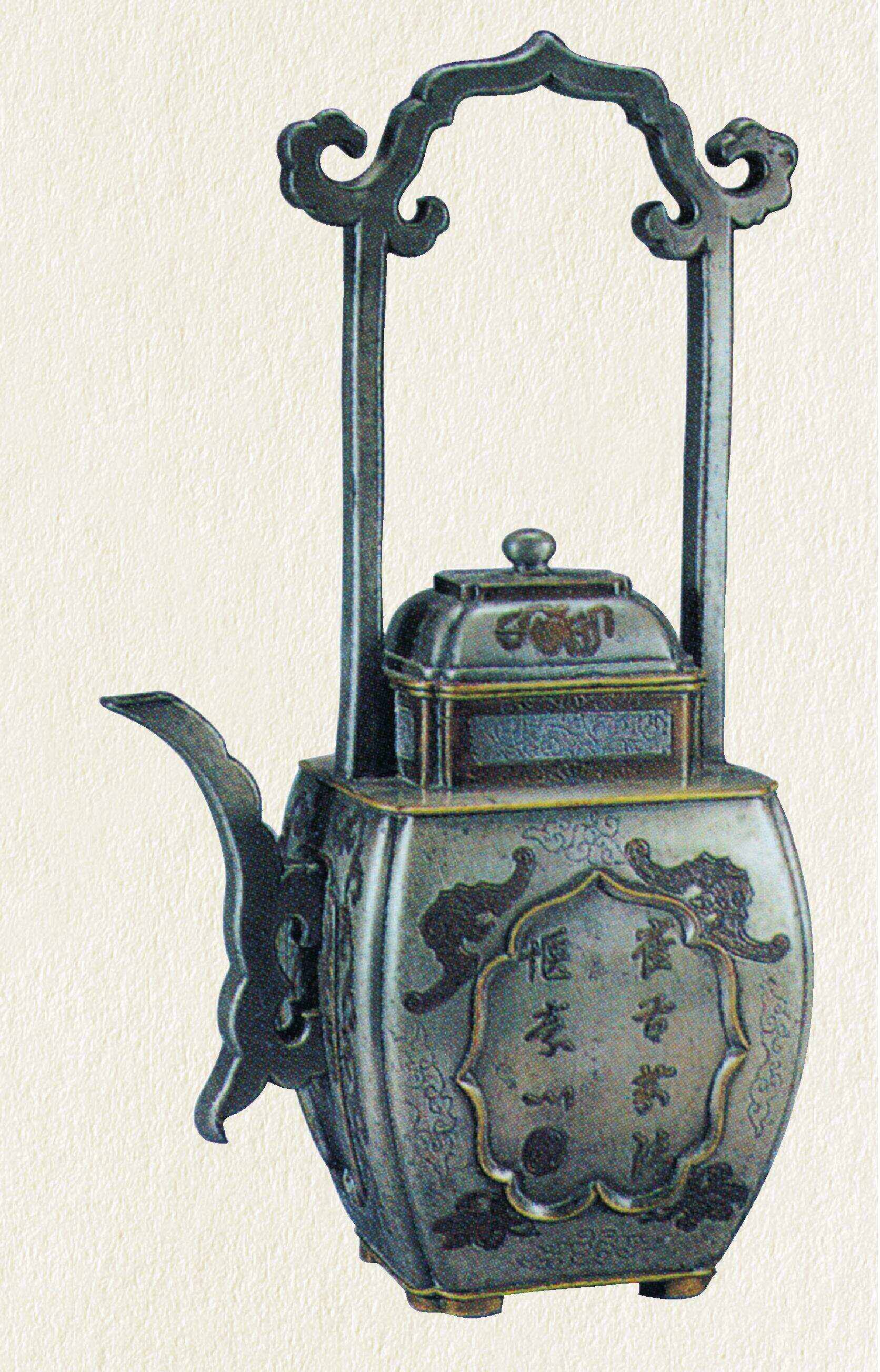 嵌铜如意提梁壶