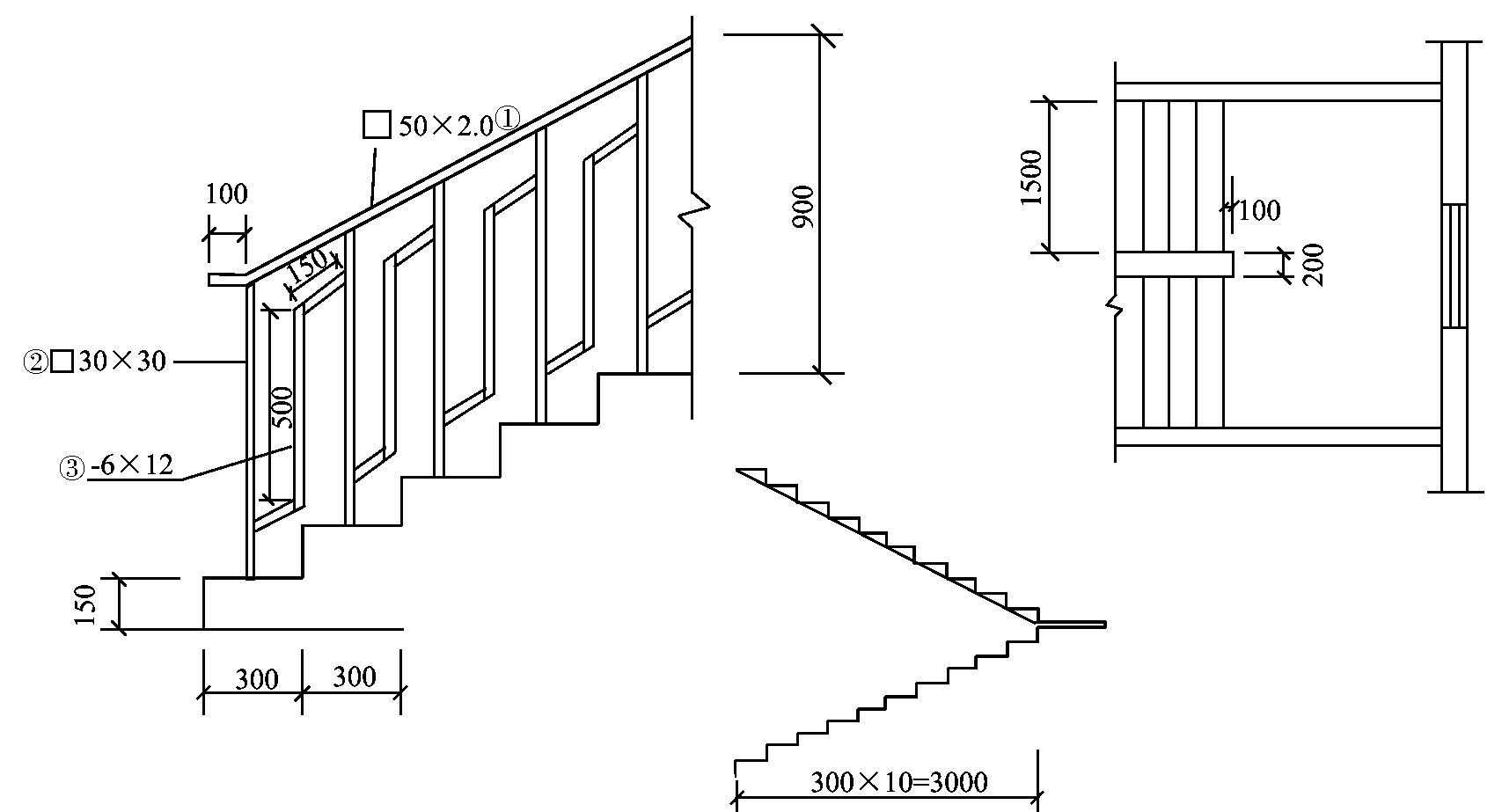 计算金属楼梯栏杆工程量
