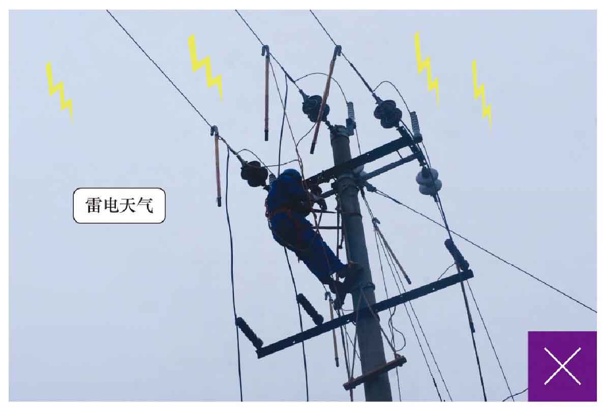 1.22 雷电时作业人员在线路杆塔上作业